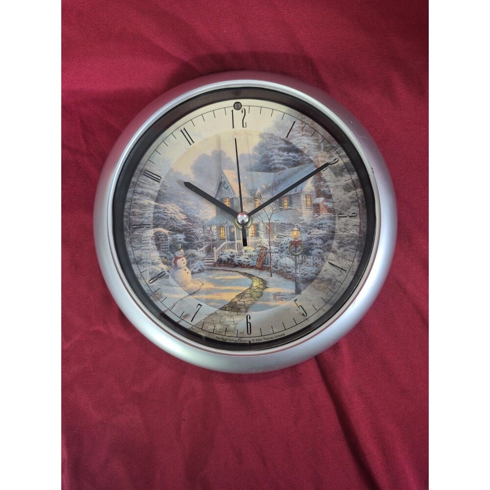 Thomas Kinkade Night Before Christmas 12 Carols on Hour Musical Clock